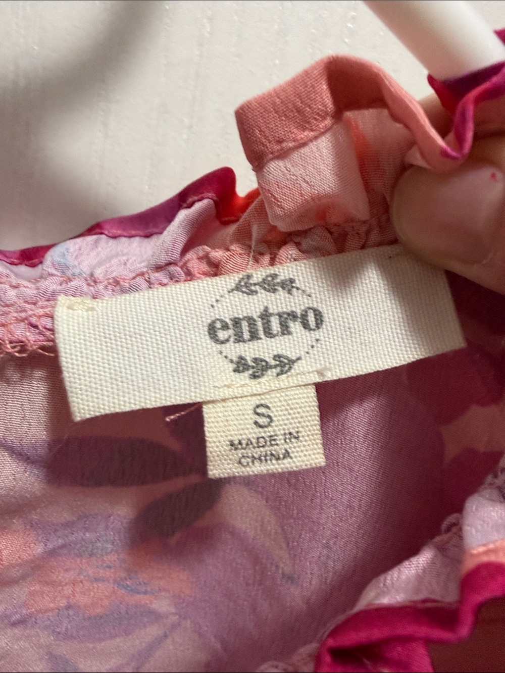 Floral Ruffle Sleeve Top - Pink & Fuchsia - Picture 2 of 2